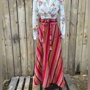 Rainbow Woven Wrap Skirt